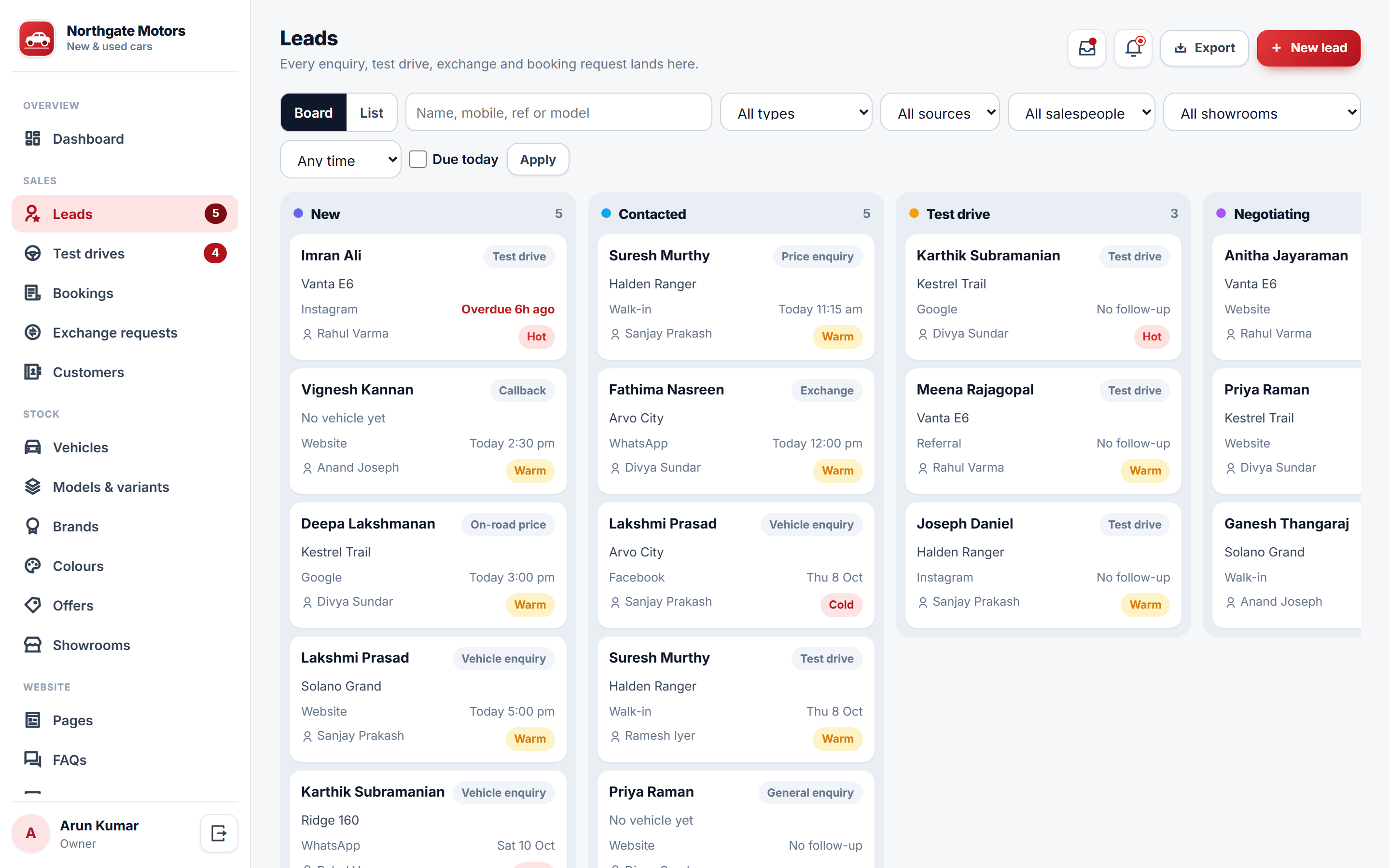 Automobile Dealership Website & Sales CRM Software screenshot