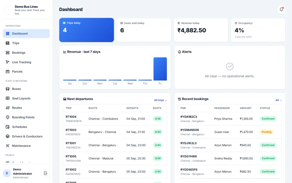 Bus Booking & Transport Management System