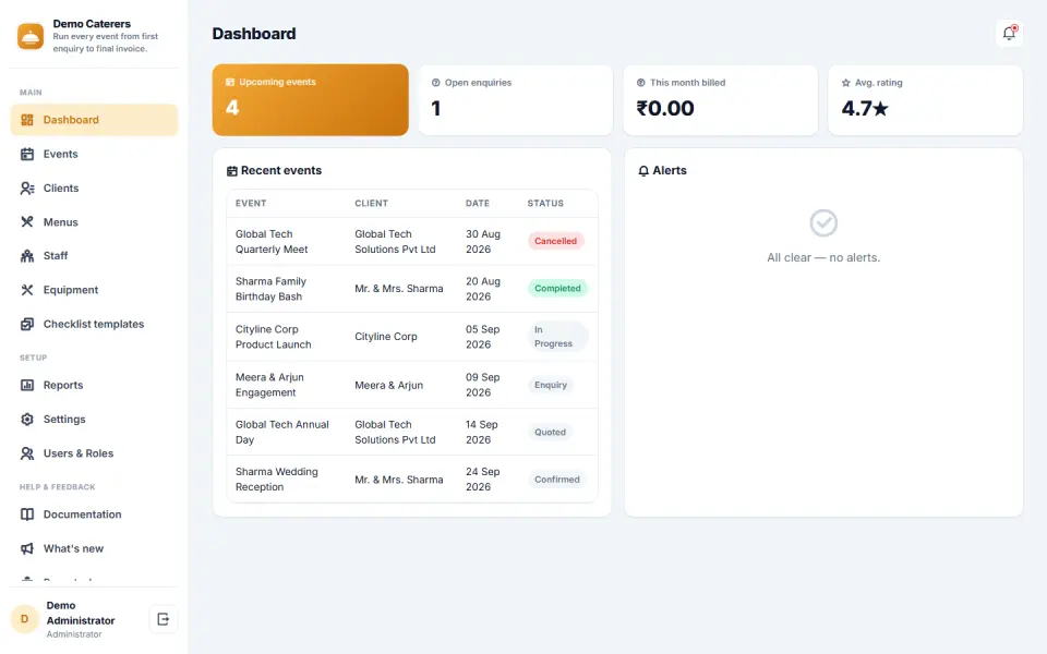 Catering Order & Event Management Software