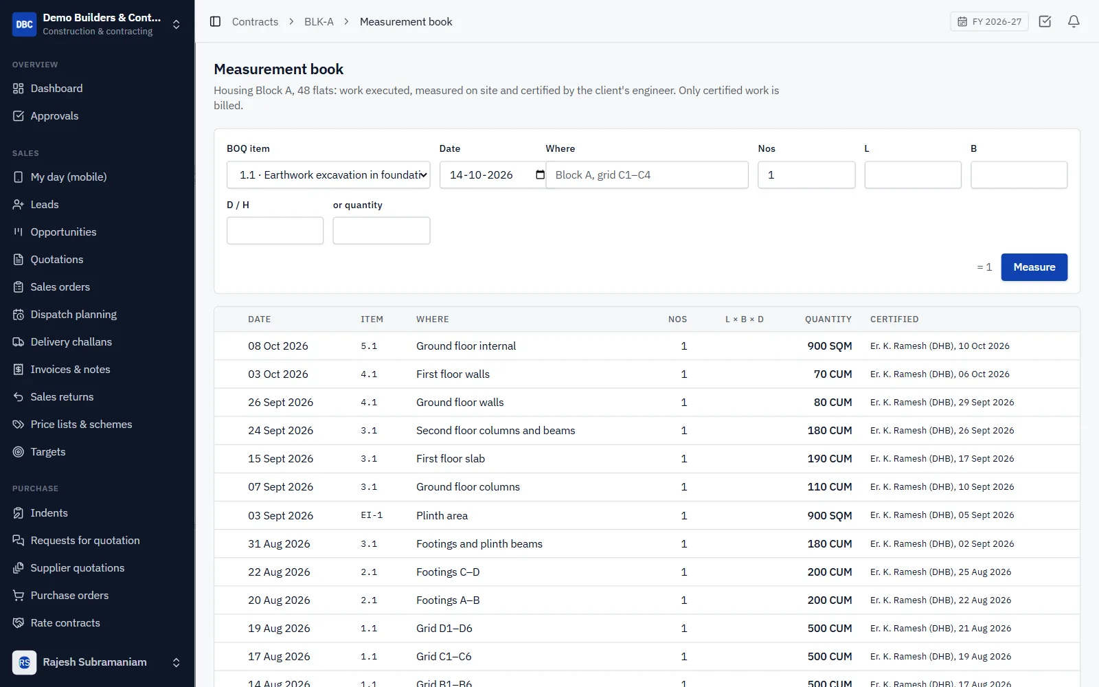 Construction & Contracting ERP Software screenshot