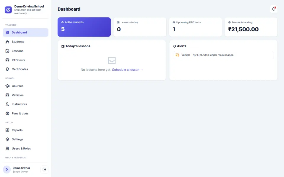 Driving School Management Software