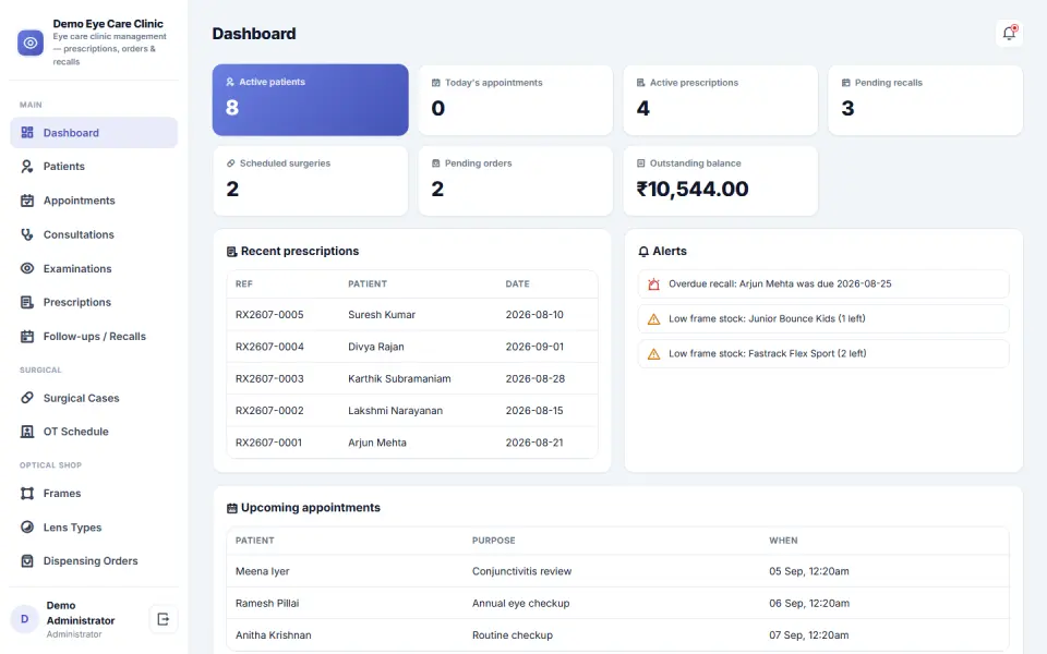 Eye Care Clinic Management Software