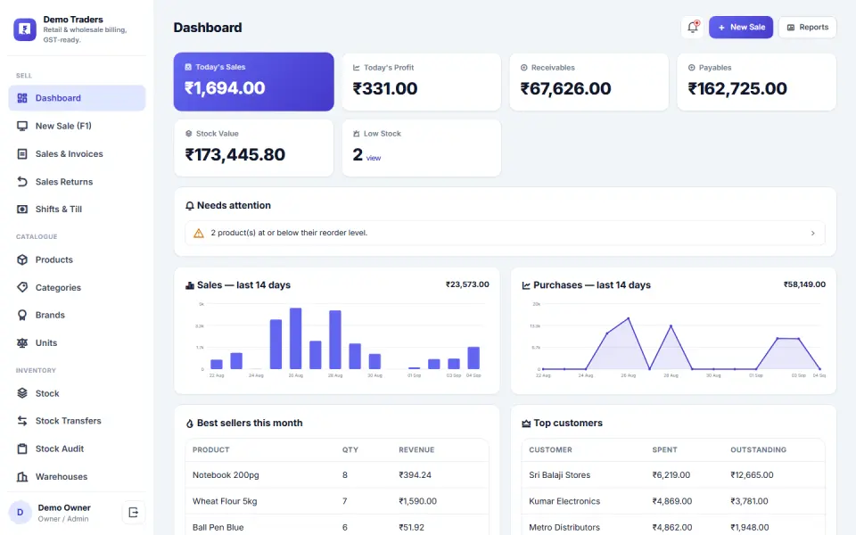 GST Billing & Inventory POS Software
