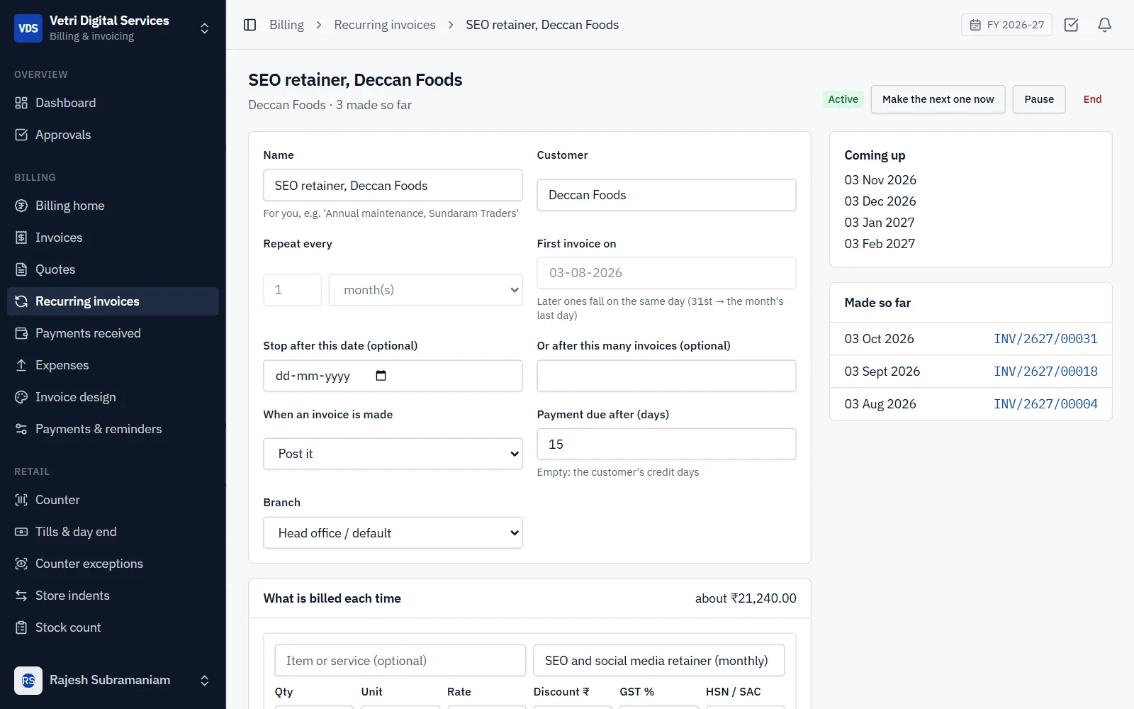 GST Invoicing & Billing Software screenshot
