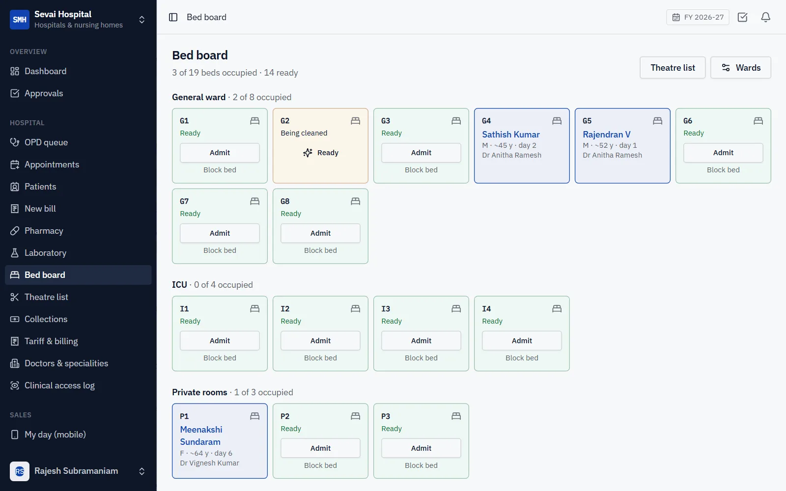 Hospital Management ERP Software screenshot