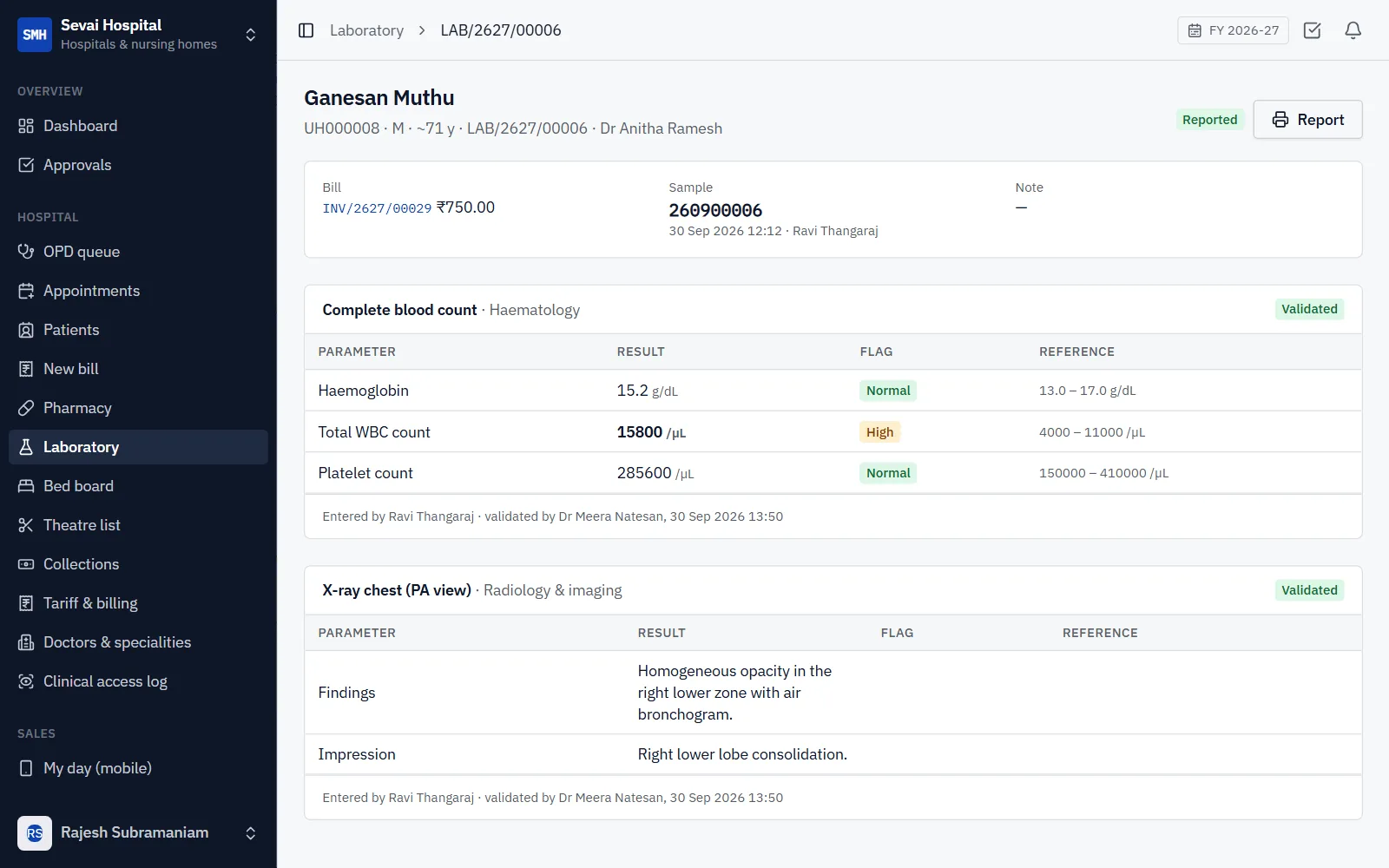 Hospital Management ERP Software screenshot