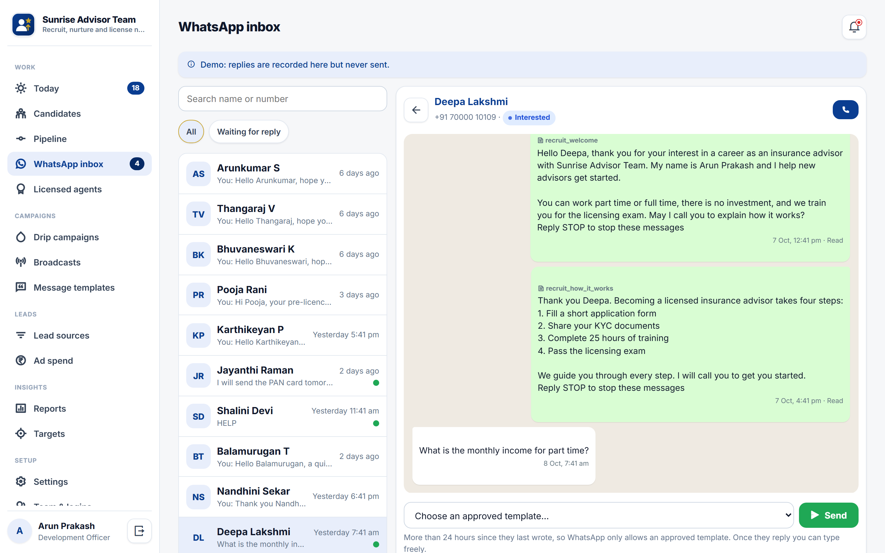 Insurance Agent Recruitment Software screenshot