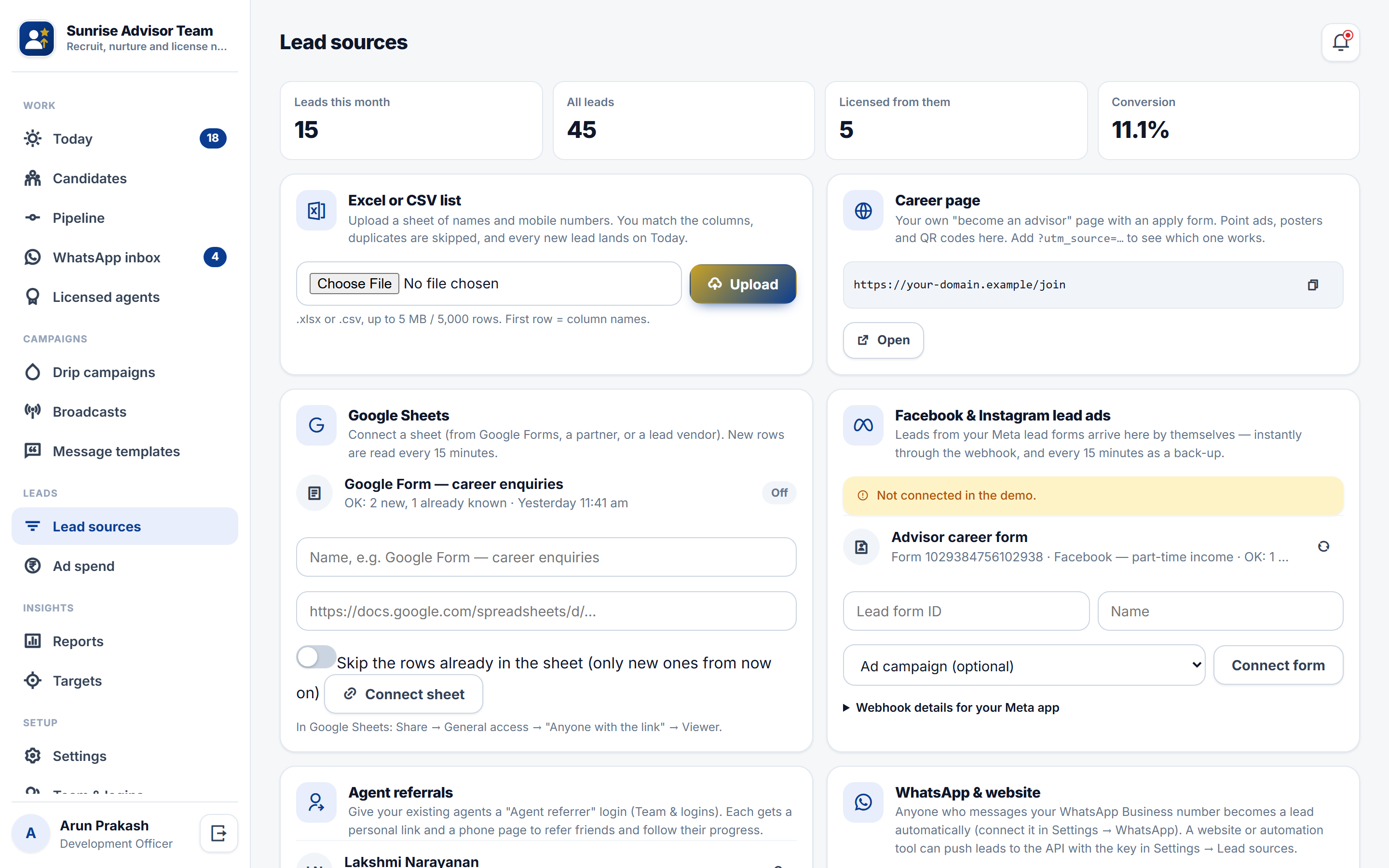 Insurance Agent Recruitment Software screenshot