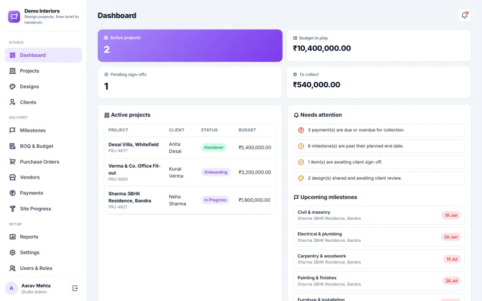 Interior Design Project Management Software