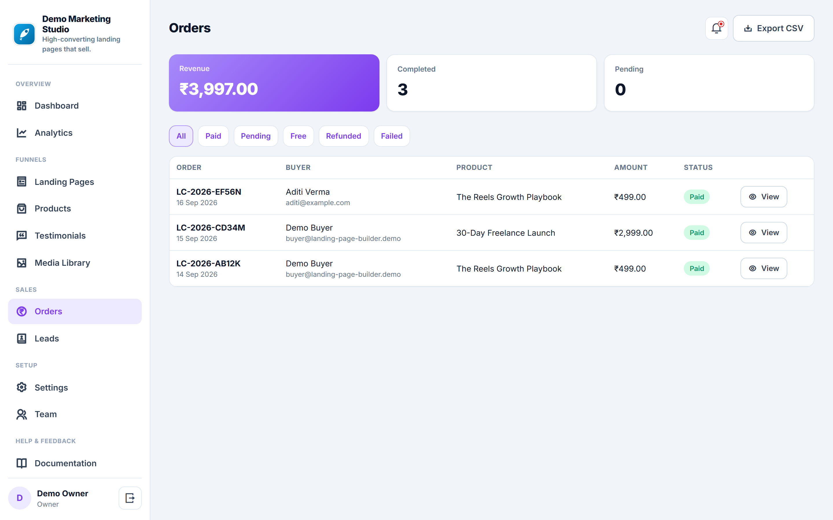 Landing Page & Sales Funnel Builder screenshot