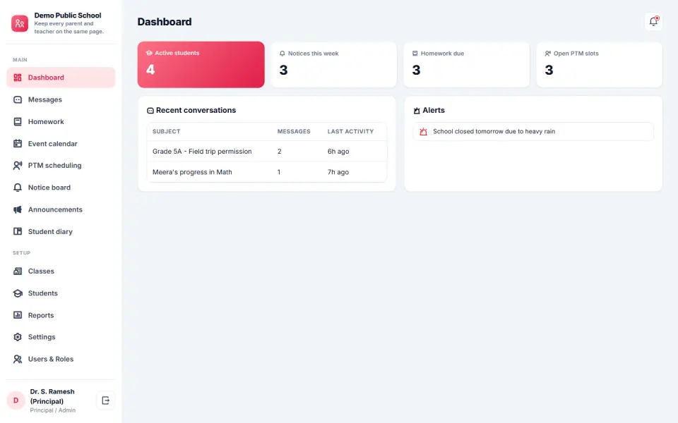 Parent-Teacher Communication App