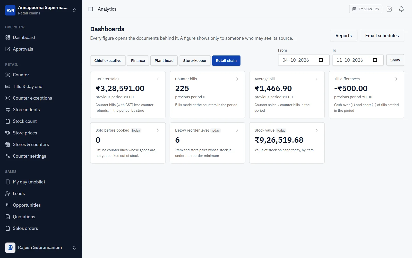 Retail Chain Billing Software screenshot