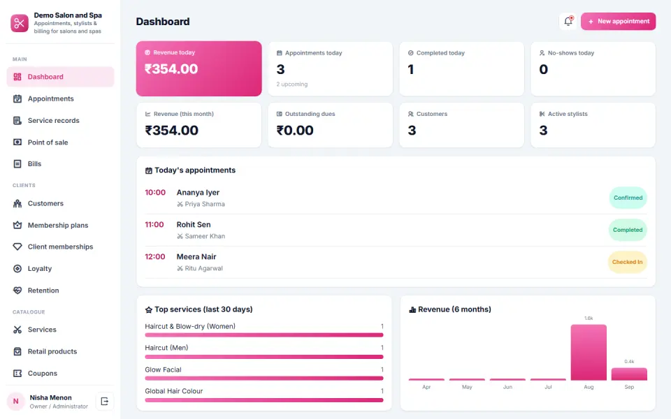Salon and Spa Appointment and Management Software