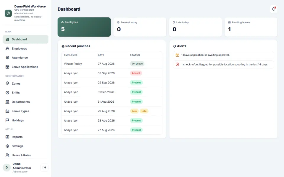 Staff Attendance & Geofencing Software