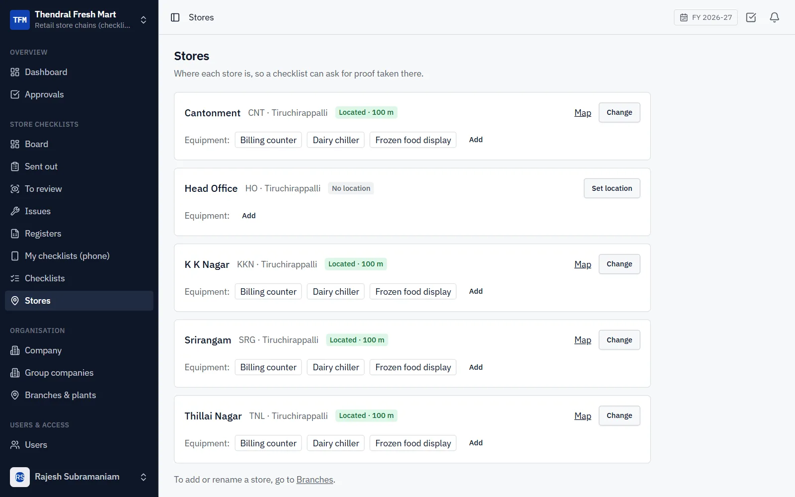Store Checklists Software for Retail Chains screenshot