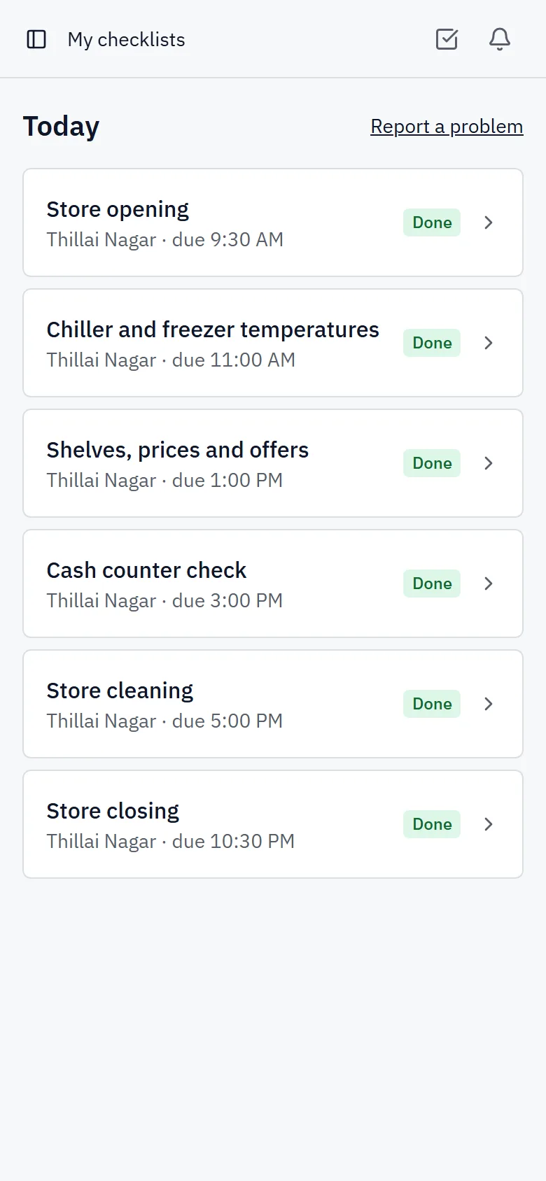 Store Checklists Software for Retail Chains screenshot