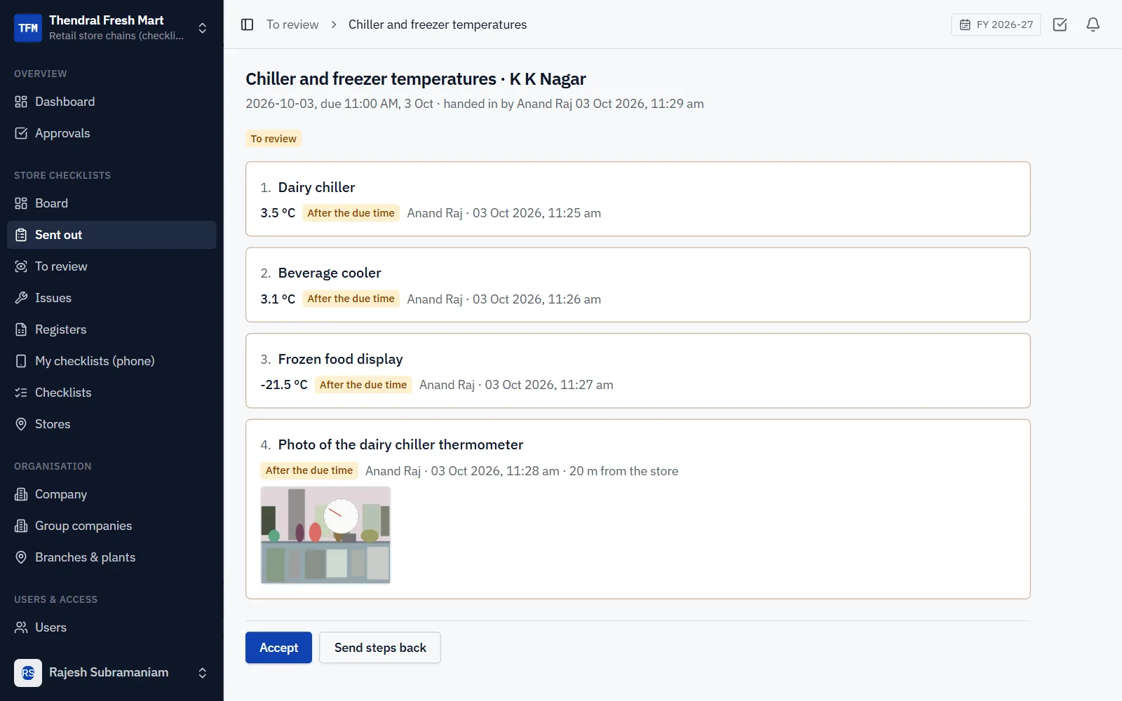 Store Checklists Software for Retail Chains screenshot