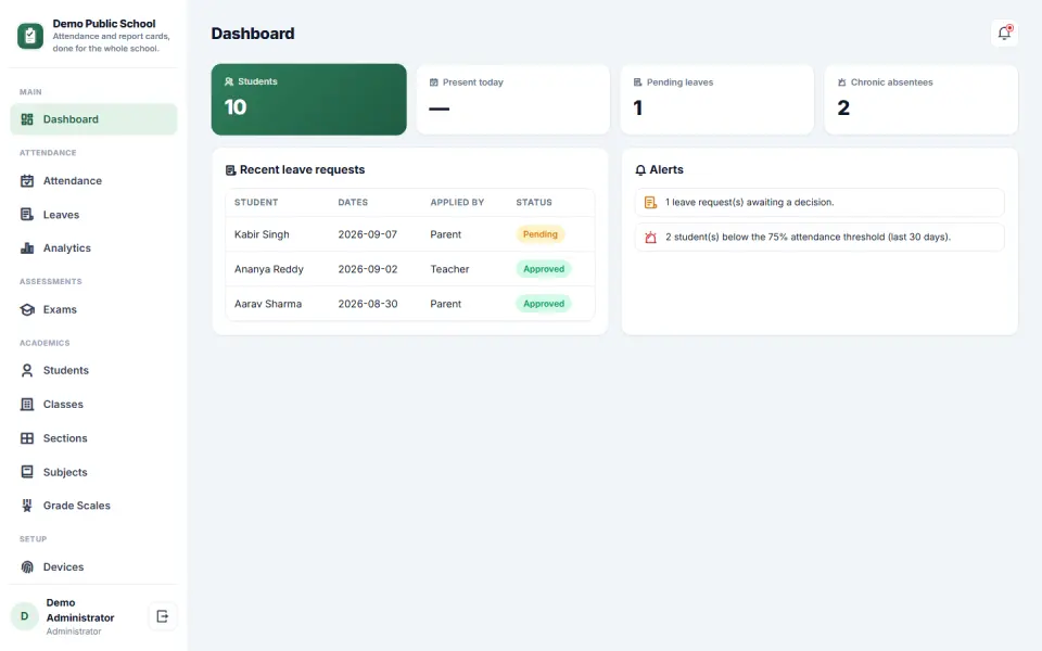 Student Attendance & Report Card Software