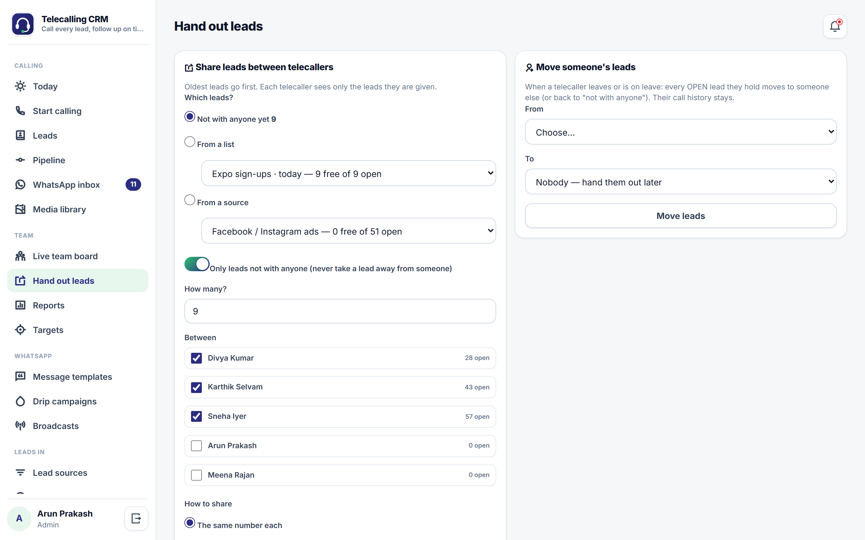 Telecalling CRM Software screenshot