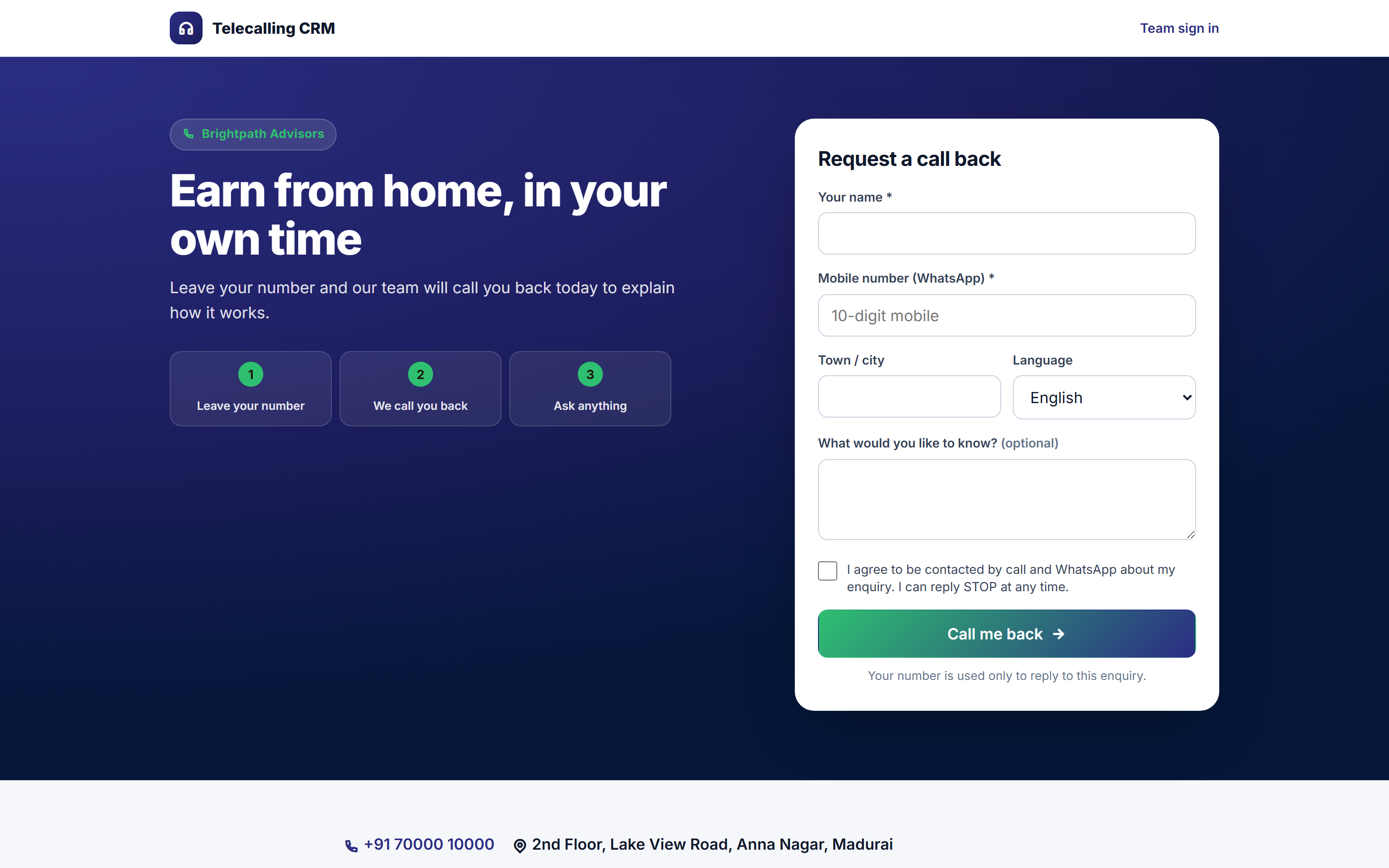 Telecalling CRM Software screenshot