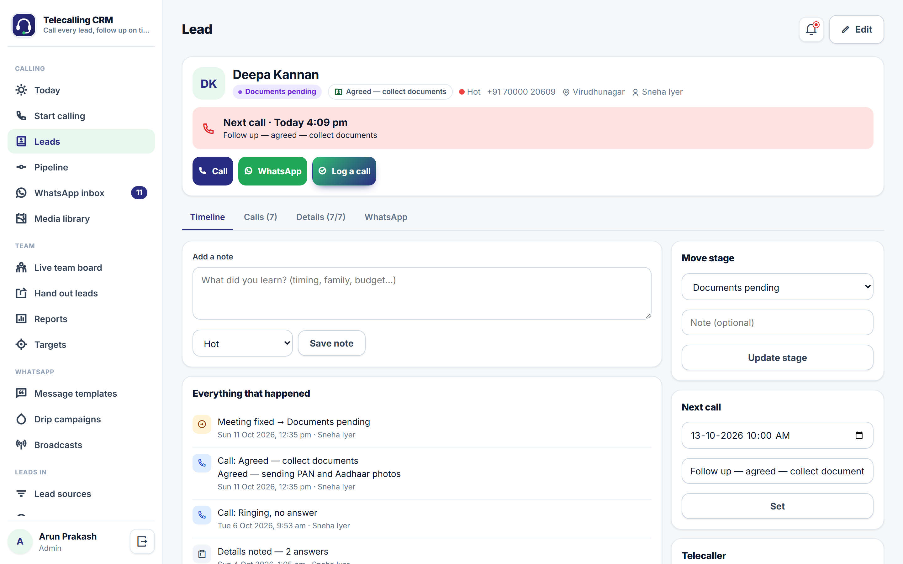 Telecalling CRM Software screenshot