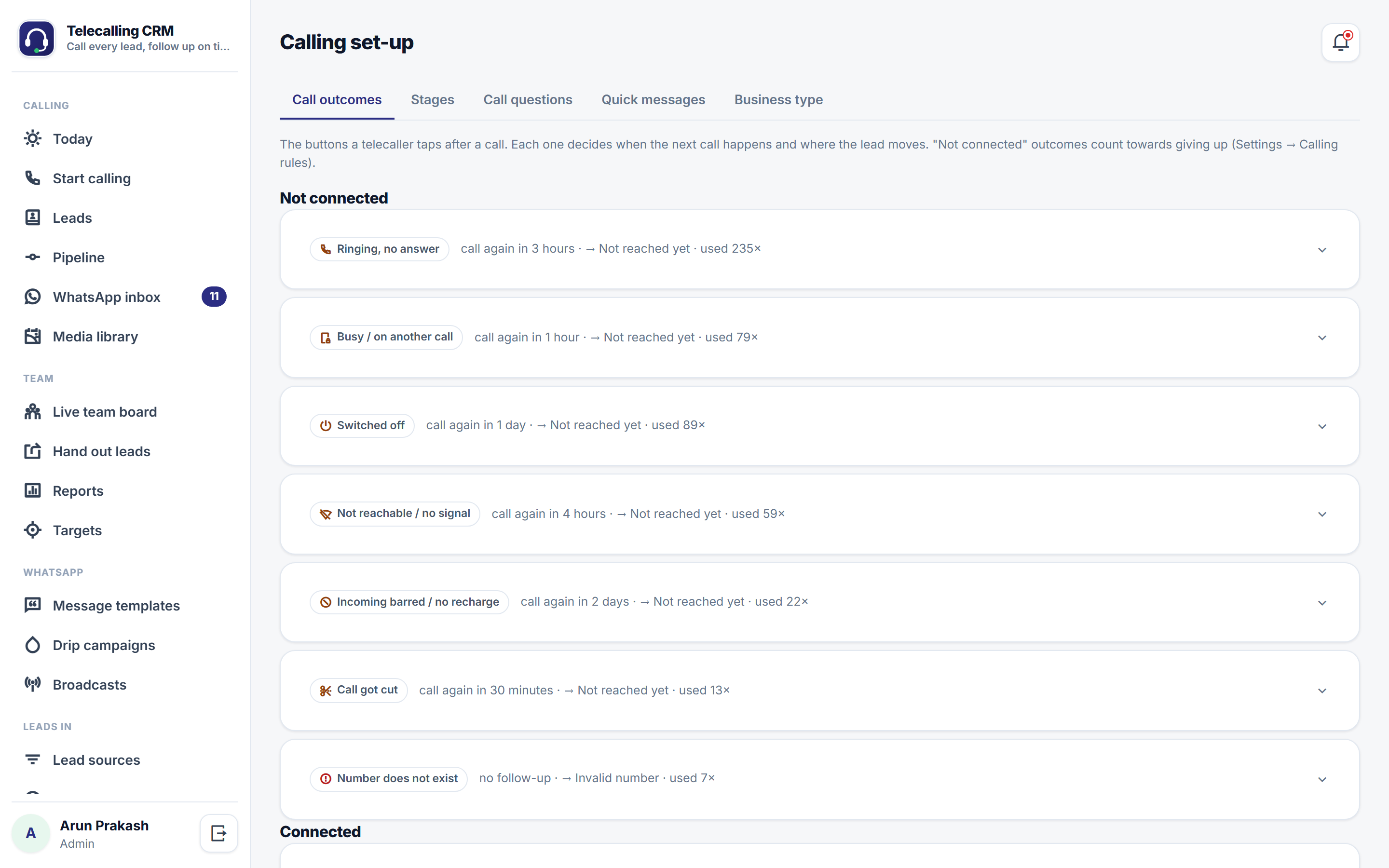 Telecalling CRM Software screenshot