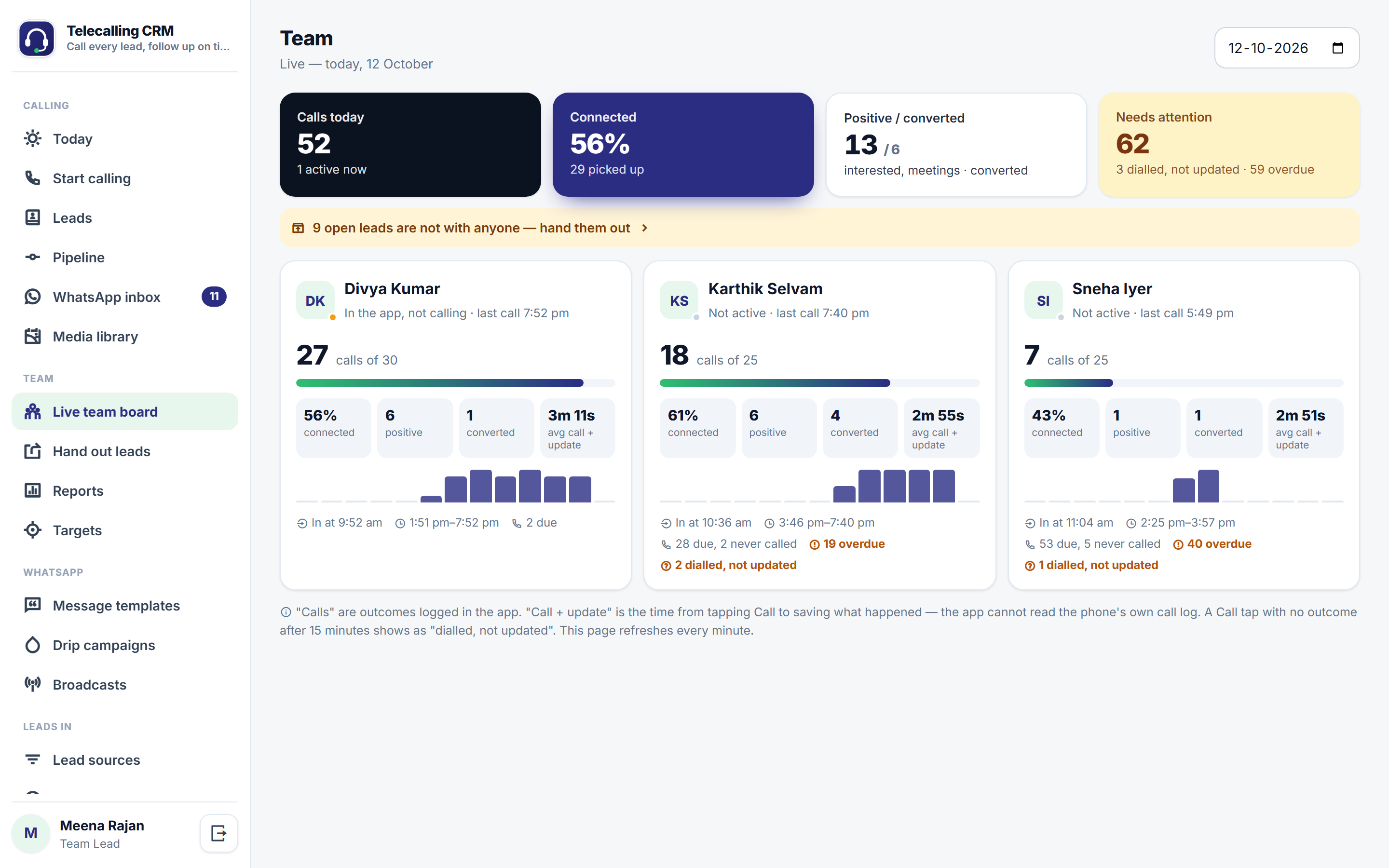 Telecalling CRM Software screenshot